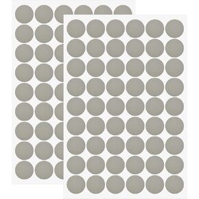 108 PCS in 2 Sheets Self-Adhesive Screw Hole Stickers PVC Screw Covers Caps Plastic Screw Free Sticker Waterproof Dustproof Wood Textured Cover 21mm/0.82" Dia for Wooden Furniture, Grey