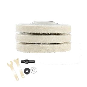 Wool Polishing Wheel Disc, with Drill Angle Grinder Adapter, 4 Inch Round Wool Felt Disc Buffing Wheel Pads, for 100 Angle Grinder, Durable Felt Polishing Pads (6)
