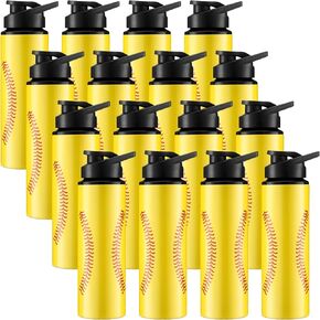 Mifoci 16 Pcs 25 Oz Softball Water Bottles Bulk Aluminum Softball Gifts Softball Cup Accessories with Snap Lid Leak Proof for Team Girls Boys Gifts Softball Party Favors