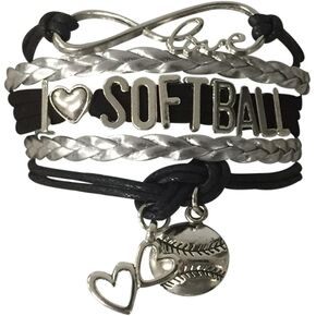 Infinity Collection Softball Bracelet- Softball Jewelry - Love Softball Bracelet, Softball Player, Team and Coaches Gifts