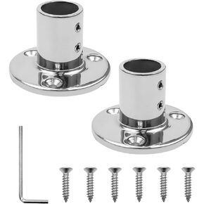 Boat Hand Rail Base, Durable Marine Grade 316 Stainless Steel Round 90 Degree Base Rail Fitting for 7/8 inch or 1 inch Tube 2PCS