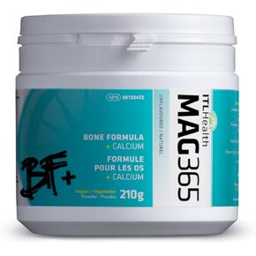 Mag365 ITL Health BF Plus Calcium Zinc Magnesium Powder with D3, K2, C, B6, Boron, Zinc and Potassium | for Optimal Bone Health, and Immune Support (Unflavored, 210g)