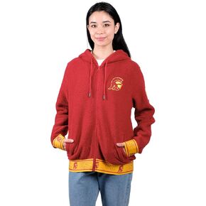 Ultra Game NCAA Women's Full Zip Sherpa Hoodie with Team Logo