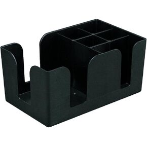 6-Compartment Counter-Top Bar Caddy, Barware Caddy, Bar Caddy Napkin Dispenser, Straw Organizer (1, A)