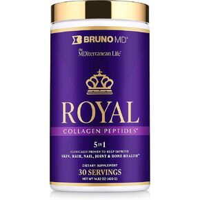 Royal Collagen Peptides, Clinically proven, Dietary Supplement, Improves Skin & Cellulite, European Sourced, Improves the Look of Hair & Nails, Blended with Vitamin C, Bone & Joint Supplement