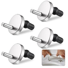 4Pcs Toilet Seat Bolts and Screws, Quick Release Top Hinge Fixings, Expanding Rubber Top Nuts Screws, Easy to Install Universal Toilet Seat Replacement Parts Kit for Home Bathroom