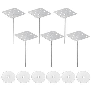 PATIKIL 5.1 Inch Perforated Insulation Pins with Round Washers, 30 Pack Aluminum Insulating Nails Wall Plug for Fixing Foam Boards to Wall or Ceiling