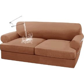 Waterproof Sofa Cover High Elasticity 4-Piece 3 Seater Sofa Cover - Soft 3 Seater Sofa Cover - Cushion Chair Cover - Sofa Cushion Cover - 3 Seater Sofa Cover (Burgundy)