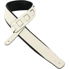 Walker & Williams G-909 Soft Natural Finish Eggshell White Padded Guitar Strap