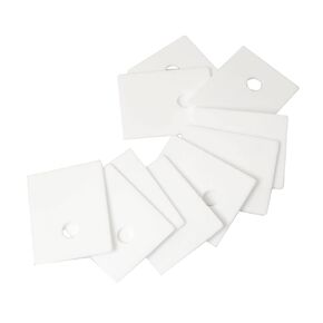 10PCS White Ceramic Sheet High Thermal Conductivity Alumina Ceramic Sheet Ceramic Insulating Gasket 22x28x0.6MM Perforated Ceramic Transistor SCR Thyristor Insulators for IC MOS Triodes