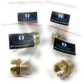 G Thread (Metric BSPP) Male to NPT Thread Female Pipe Fitting Adapter - Lead-Free Adapter (Four 1/2 inch)
