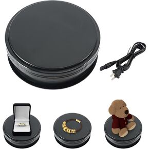 DasMarine 110V Electric Motorized Rotating Turntable Display Stand, 6inch/15cm Diameter 22lb Load, 360 Degree Rotating in Either Direction, for Photography, Showcase (6inch/15cm, Black) in Kuwait
