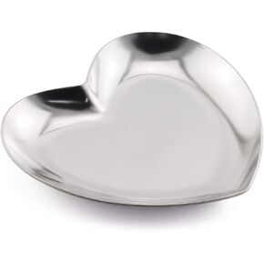 1 Piece Silver Luxurious Metal Storage Tray Heart Shaped Jewelry Display Tray Home Decoration Serving Plate Craft For Table Organizer