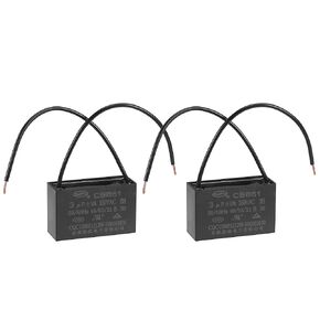 uxcell Ceiling Fan Capacitor CBB61 3uF 350V AC 2 Wires Metallized Polypropylene Film Capacitor 47x29x18mm for Electric Fan Pump Motor Generator 2Pcs