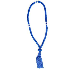 Handmade Blessed Christian Orthodox Greek Komboskoini Prayer Rope 100knots Pentant Blue2