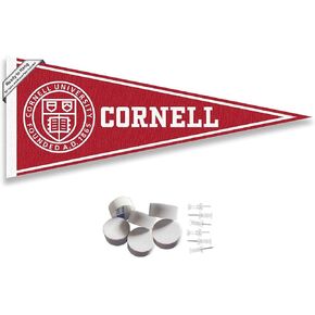 Cornell Big Red Pennant Flag and Wall Tack Mount Pads