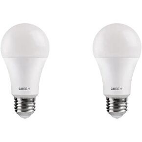Cree Lighting Exceptional Series A19 Bulb, 5000K Dimmable LED Bulb, 60W + 815 Lumens, Daylight, 2 Pack