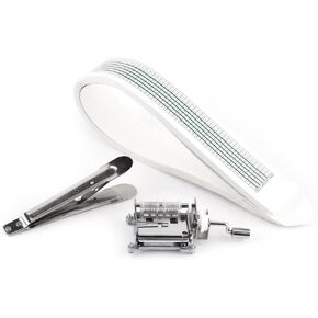 Ejoyous 15 Notes Hand Crank Music Box Movement + 20 Blank Paper Strips Tapes + Hole Puncher, DIY Tape Compose Mechanical Music Box Part for Customize Songs Gift