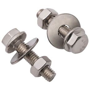 （8 Sets) M8-1.25 x 70mm Flanged Hex Bolts with Hex Nut DIN934 and Extra Large Flat Washer DIN9021, Stainless Steel 304 (18/8), Full Thread, Serrated Flanged Washer Hexagon Head