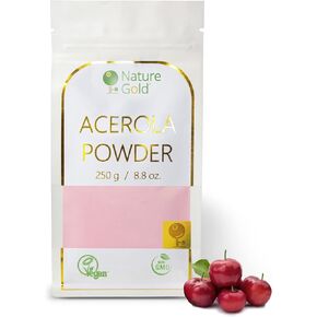 ACEROLA Powder | Vitamin C | Freeze-Dried Raw Cherry Extract | 250g - 8.8oz | 100% Natural & Vegan | No-GMO | Boost Your Natural Immunity for Coctail