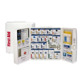 First Aid Only 90580 50-Person SmartCompliance OSHA First Aid Cabinet for Businesses, Large Plastic First Aid Cabinet without Medications, 203 Pieces