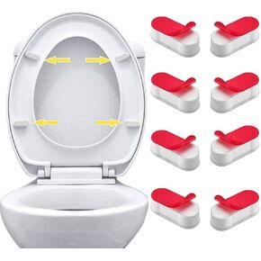 8PCS Toilet Seat Bumpers Universal Cover Lifter Gasket Toilet Lid Seat Buffer Spacers with Strong Adhesive for Toilet Cover Adhesive(White) 4.5 x 1.7 x 2 cm