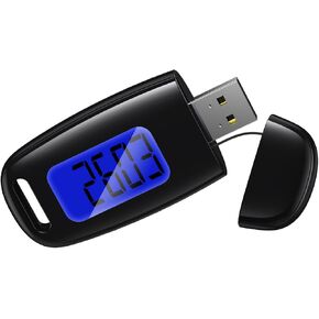 ORIA 3D Pedometer for Walking, Rechargeable Step Counter for Walking, Clip on Pedometer with Backlight, Lanyard, Simple Step Tracker for Men Women Teens Seniors