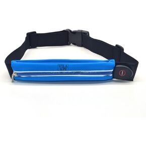 VILA&PE LED Reflective Running Belt Pouch with USB Rechargeable Light, Reflective Running Gear for Men, Women,Phone Holder for Runners,Visibility Running Safety Lights Belt for Safe Night Running