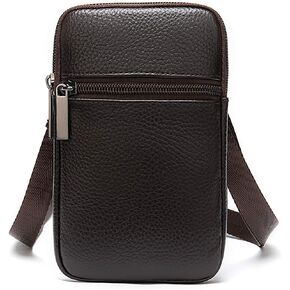 Mens Phone Waist Pouch Leather, Crossbody Bag Wallet Bag Travel Shoulder Pouch