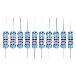 YOKIVE 30 PCS Metal Film Resistors, 1.2K Ohm Resistor with 2W 1% Tolerance, Lead, Good for DIY Electronic Projects (5 Color Bands, 15.5+/-1mm)
