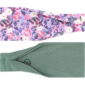 Maven Thread Orchid Set 2 Pack, Workout Headbands for Women, Sports Running Headband for Exercise, Gym hairband Athletic Workouts and Yoga 4" Thick Non Slip Sweatbands for Women 2Pack