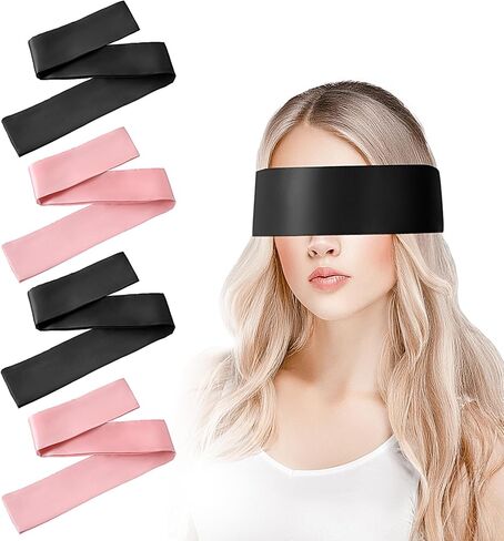 2 Pcs Satin Eye Mask for Sleeping Adjustable Silk Sleep Mask Soft Satin Blindfold for Adult Comfortable Breathable Satin Eye Covers for Travel, Nap, Meditation Valentine's Day Gift 150cm/59.05inch in Saudi Arabia