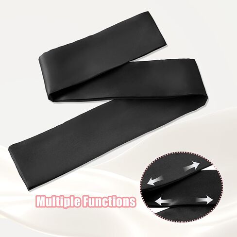 2 Pcs Satin Eye Mask for Sleeping Adjustable Silk Sleep Mask Soft Satin Blindfold for Adult Comfortable Breathable Satin Eye Covers for Travel, Nap, Meditation Valentine's Day Gift 150cm/59.05inch in Saudi Arabia