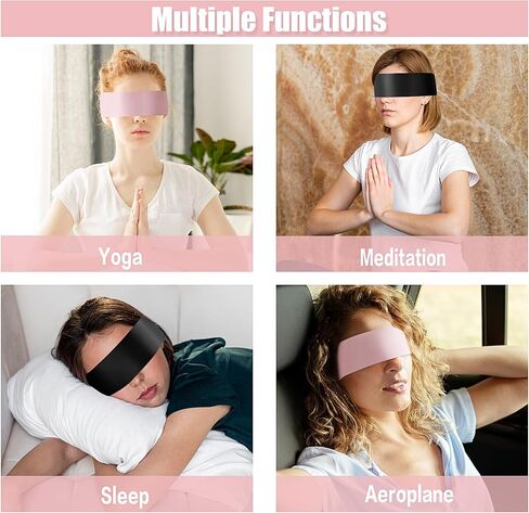 2 Pcs Satin Eye Mask for Sleeping Adjustable Silk Sleep Mask Soft Satin Blindfold for Adult Comfortable Breathable Satin Eye Covers for Travel, Nap, Meditation Valentine's Day Gift 150cm/59.05inch in Saudi Arabia