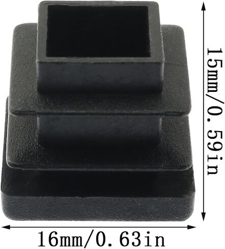 24PCS Square Plastic Plugs 16mm Furniture Finishing Plugs Prevents wear and Tear on Wood and Flooring Suitable for Plumbing Columns Chairs Bench Legs Table Legs Bar Stools Black in Saudi Arabia