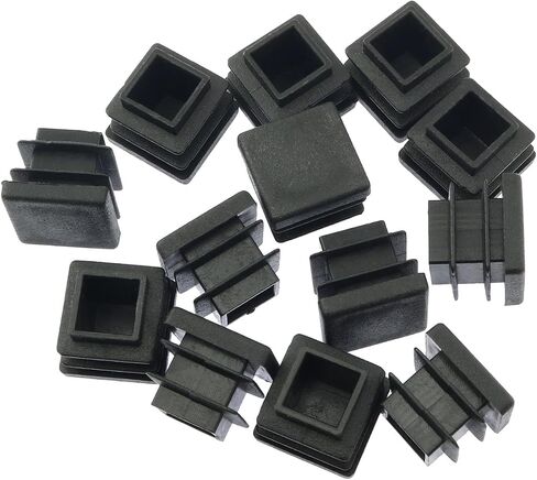 24PCS Square Plastic Plugs 16mm Furniture Finishing Plugs Prevents wear and Tear on Wood and Flooring Suitable for Plumbing Columns Chairs Bench Legs Table Legs Bar Stools Black in Saudi Arabia