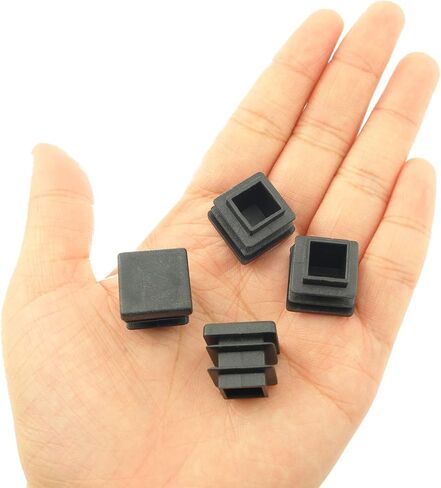 24PCS Square Plastic Plugs 16mm Furniture Finishing Plugs Prevents wear and Tear on Wood and Flooring Suitable for Plumbing Columns Chairs Bench Legs Table Legs Bar Stools Black in Saudi Arabia