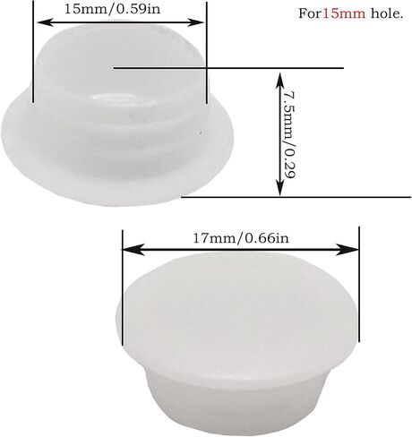 100Pcs 15mm/0.59in Plastic Plugs for Holes,White Screw Hole Plugs Button ,for Chair Cabinet Cupboard Shelf(15mm) in Saudi Arabia