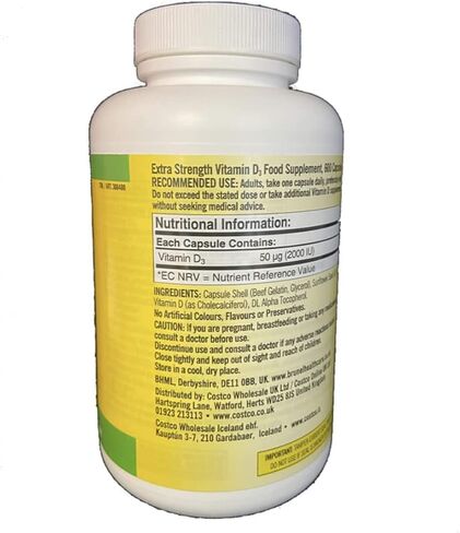 Kirkland Maximum Strength Vitamin D3 600 Softgels (Pack of 2) in Saudi Arabia