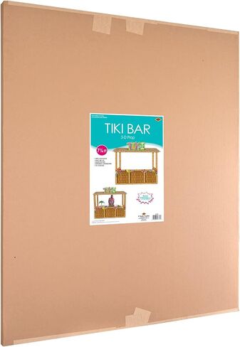 Beistle 6' 11" x 7' 3" Cardboard 3-D Life Size Tropical Tiki Bar Stand- Luau Photo Prop- Hawaiian Beach Party Decorations in Saudi Arabia