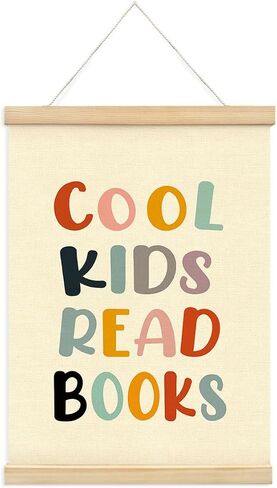 Mtrgdn Reading Corner Classroom Decor - Cool Kids Read Books Poster Hanger Frame,Read Sign for Kids Wooden Frames,Motivational Wall Hanging Banner Decor for Nursery Homeschool School 12x16 Inch in Saudi Arabia