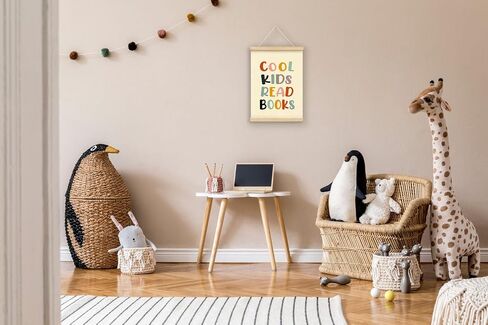 Mtrgdn Reading Corner Classroom Decor - Cool Kids Read Books Poster Hanger Frame,Read Sign for Kids Wooden Frames,Motivational Wall Hanging Banner Decor for Nursery Homeschool School 12x16 Inch in Saudi Arabia