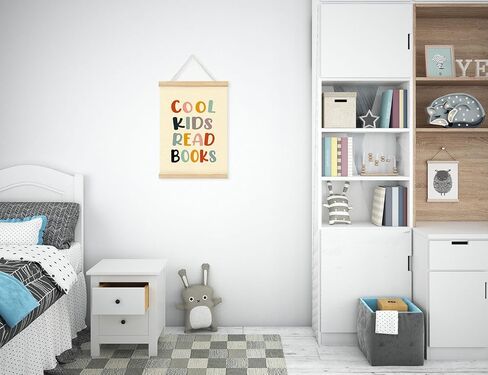 Mtrgdn Reading Corner Classroom Decor - Cool Kids Read Books Poster Hanger Frame,Read Sign for Kids Wooden Frames,Motivational Wall Hanging Banner Decor for Nursery Homeschool School 12x16 Inch in Saudi Arabia
