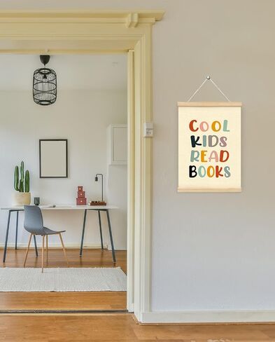 Mtrgdn Reading Corner Classroom Decor - Cool Kids Read Books Poster Hanger Frame,Read Sign for Kids Wooden Frames,Motivational Wall Hanging Banner Decor for Nursery Homeschool School 12x16 Inch in Saudi Arabia