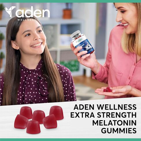 علكات الميلاتونين ذات القوة الإضافية للبالغين والمراهقين - 5 مجم لكل وجبة - مساعدات طبيعية - علكات مهدئة لراحة ليلية جيدة - 60 مضغ in Kuwait