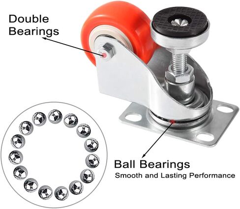 Skelang 4 قطع 2 بوصة عجلة تسوية قابلة للتعديل، عجلات قدم التسوية، عجلات عجلات لوحة دوارة، تركيب لمعدات الصناعة، الدمى، منضدة العمل، أرفف الكتب، سعة الحمولة الإجمالية 330 رطل in Kuwait