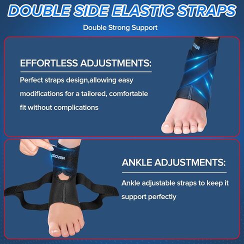 Ankle Brace for Women & Men - Ankle Support for Sprained Ankle, Tendonitis, Achilles, Injury Recovery, Plantar Fasciitis, Ankle Compression Sleeve Wrap for Running, Basketball (Medium) in Saudi Arabia