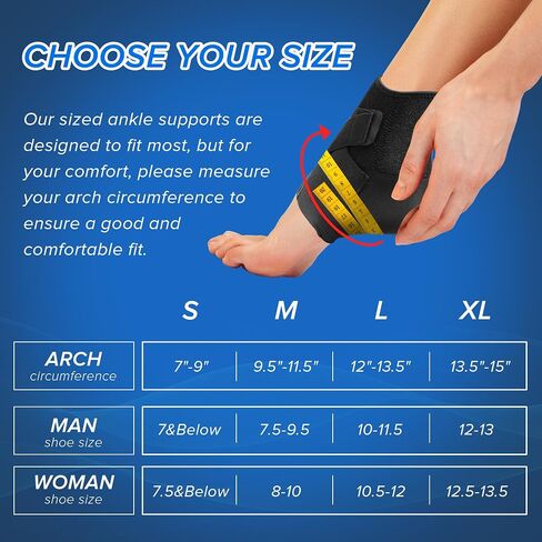 Ankle Brace for Women & Men - Ankle Support for Sprained Ankle, Tendonitis, Achilles, Injury Recovery, Plantar Fasciitis, Ankle Compression Sleeve Wrap for Running, Basketball (Medium) in Saudi Arabia