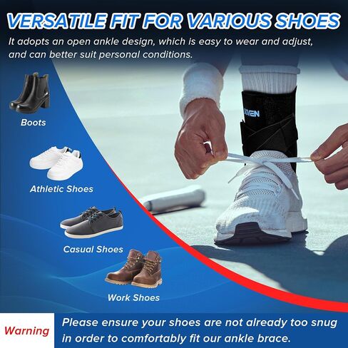 Ankle Brace for Women & Men - Ankle Support for Sprained Ankle, Tendonitis, Achilles, Injury Recovery, Plantar Fasciitis, Ankle Compression Sleeve Wrap for Running, Basketball (Medium) in Saudi Arabia