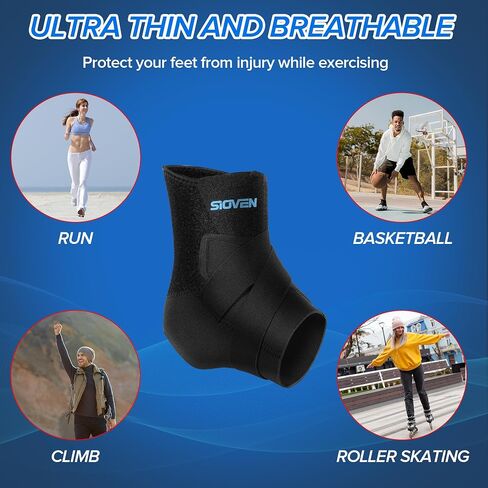 Ankle Brace for Women & Men - Ankle Support for Sprained Ankle, Tendonitis, Achilles, Injury Recovery, Plantar Fasciitis, Ankle Compression Sleeve Wrap for Running, Basketball (Medium) in Saudi Arabia